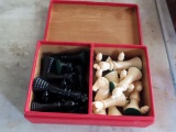 Antique Staunton 'Varsity Chess' Set with Box.