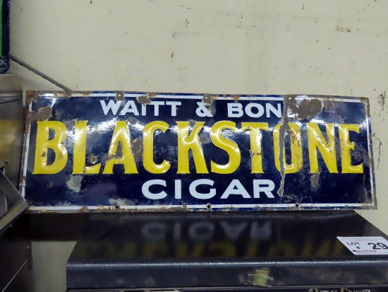 Waitt & Bond "Blackstone" Cigar Enamel Sign, 1 Sided.