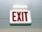 (2) Metal Exit Doors, (3) Exit Lighted Signs & Fire Extinguishers.