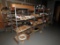 (16) Metal & Wood Shelf Units with Contents: Electrical Parts, Door Bumper