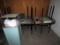 (3) Folding Banquet Tables, Rolling Clothing Rack, (9) Laminate Top Tables,