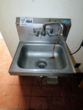 Commercial Stainless Steel Wall-Mounted Hand Sink with Faucet.