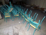 Approx. (47) with Seats & (14) without seats - Green Metal Back Chairs & Ap