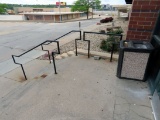 Railing & Exterior Rock Trash Can.