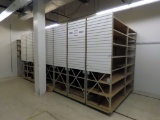 (7) Double Sided Metal Shelving Units on Wheels - 30 1/2