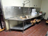 Commercial Stainless Steel Dishwashing Station (14' Long).