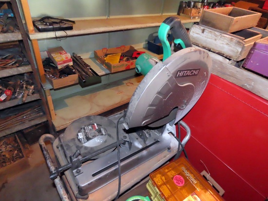 Hitachi Electric Chop Saw on Stand.