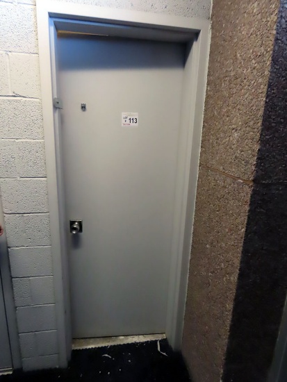 30" Solid Metal Door with Frame & Wood Shelf.