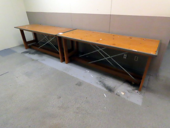(2) Solid Wood Drafting Tables, 82" Wide x 32" Deep.