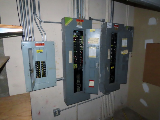 (3) 120/208 Volt Electrical Breaker Panels, (1) A-B Switch & Westinghouse O