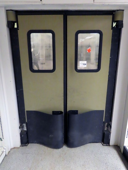 (2) Swinging Warehouse Doors with Rubber Bumpers on Each Side, 60" Wide Tot