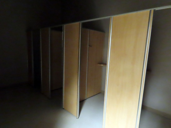 Contents of North Dressing Room-(4) Alum Framed Dividers, (4) Florescent Li
