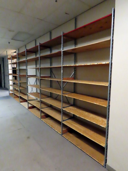 Contents of North East Storage Room on Floor 3-Metal Shelving with Wood She