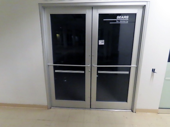 Double 36" Glass Doors with Aluminum Frame & Room Contents Including Radian
