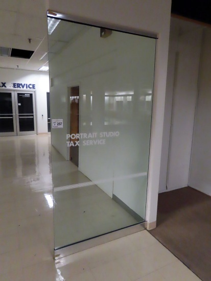 (2) 8' Tall x 48" Wide Glass Room Dividers, Aluminum Framed & 1/2" Thick Gl