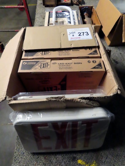 Box of (4) Brand NEW Lithonia LED Exit Signs, Chilled Water Pump Shaft, Bro