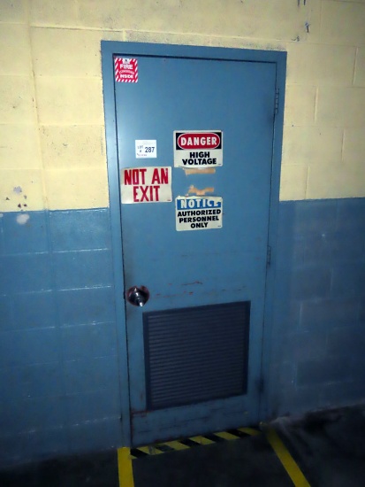 Contents & Door of Electrical Panel Room on 3rd Floor by Freight Elevator: