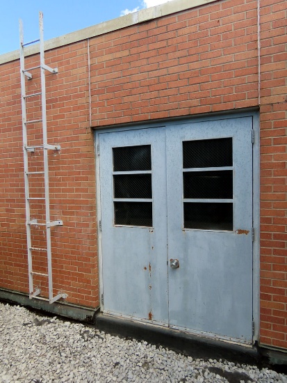 Steel Exterior Double 32" Doors with Windows & 11-Step Rooftop Ladder.