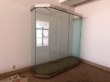 Glass Display Enclosure with Aluminum Frame (8'w x 2'd x 8't).