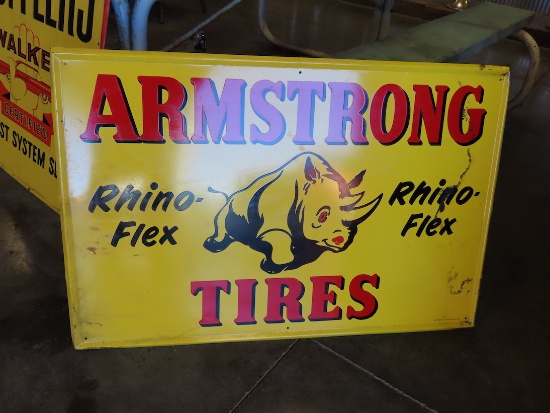 Armstrong Rhino-Flex Tires Single Sided Metal Sign, 24" x 36"