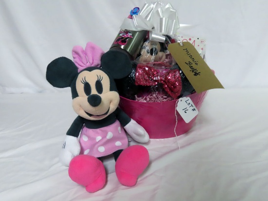 Mini Mouse Basket includes Pink bucket; 24 Pc. Puzzle; Stuffed Minnie Mouse
