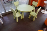 Children's Plastic Table & (4) Chairs (Light Green).