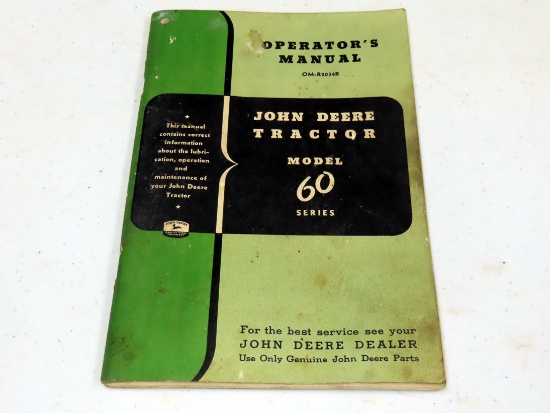 Operators Manual for a John Deere 60s Series Tractor