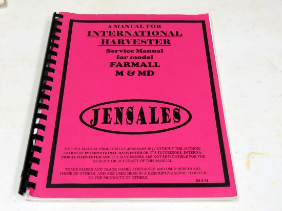 Service Manual for a Farmall M and MD Tractors