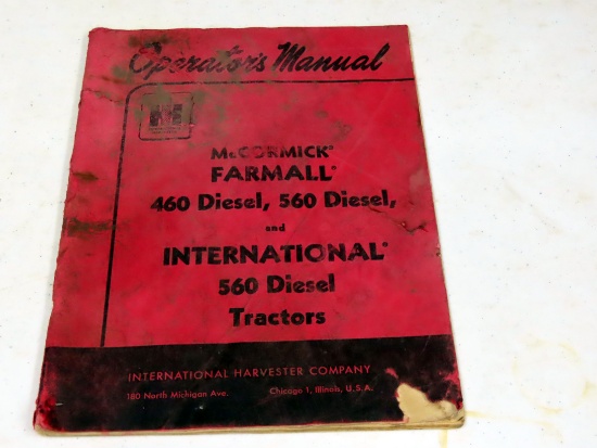 Operators Manual for McCormick-Farmall 460 and 560 and International 560 Di
