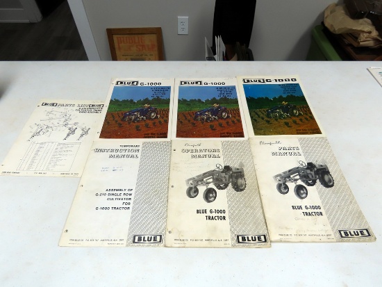 Blue G-1000 Tractor Owners, Parts, Operators, and Instructions Manuals
