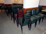 (39) Stacking Padded Chairs - (7) Maroon & (32) Green.