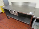 5' Stainless Steel Work Table with Lower Stainless Steel Shelf & Center D