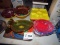 (5) Piles of HD Plastic Bowls, Platters, Etc.