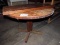 Oak Single Pedestal Table with Leaf (Needs New Hardware)-Butcher Block Styl