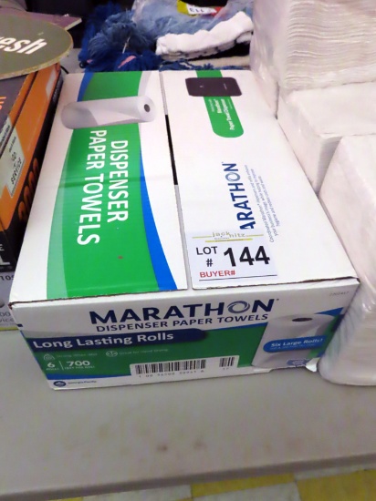 Full Case of Marathon 6 Large Rolls of Dispenser Paper Towels.