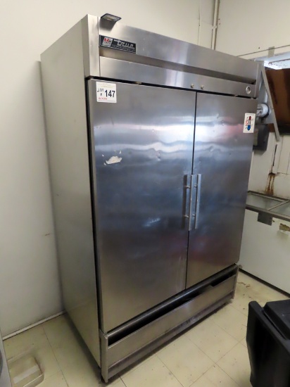True Commercial Stainless Steel 2-Door Refrigerator, Model T-49, SN# 1-8519