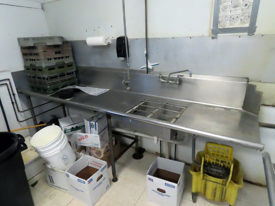 Commercial Stainless Steel Sink & Dry Rack with Faucet with HD Spray Wand,