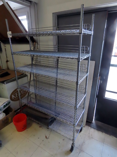 4' Wide x 18" Deep x 7' Tall HD stainless Steel Wire Rack with 6 Shelves (