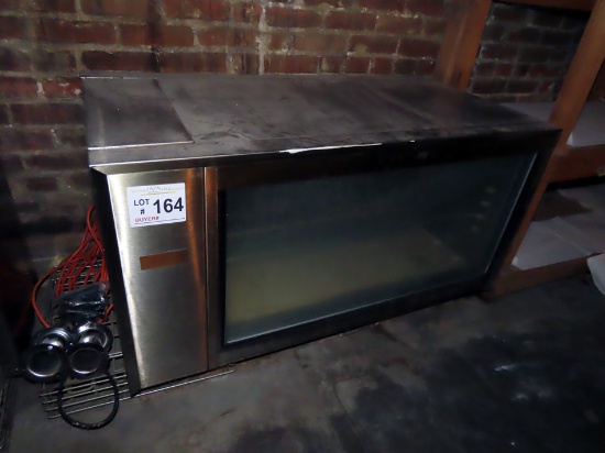 Antique Visi-Cool Commercial Stainless Steel Glass Display Pie Cabinet.