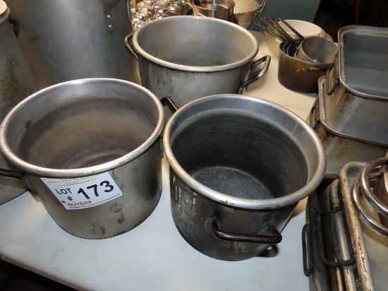 (3) Aluminum Cook Pots.