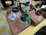 (5) Glass Coffee Pots.