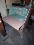 Antique Wooden Secretary Desk with Folddown Door, (3) Lower Drawers.