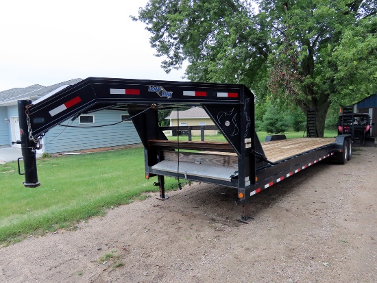 2010 Load Max 32' Tandem Axle Gooseneck Flatbed Car Hauler Trailer