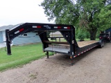 2010 Load Max 32' Tandem Axle Gooseneck Flatbed Car Hauler Trailer