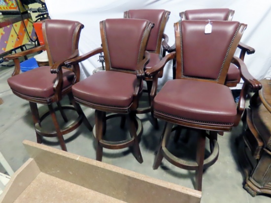 Wood Swivel Top Bar Stools