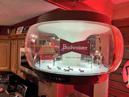 Vintage Budweiser Rotating Carousel Clydesdale Sign