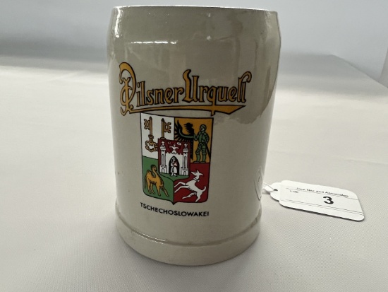Vintage Pilsner Urquell Beer Stein = Czech Brewery
