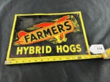 Farmers Hybrid Hogs Metal Sign