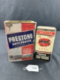 Prestone Anti-Freeze Can & Kwik-Kure Cardboard Box