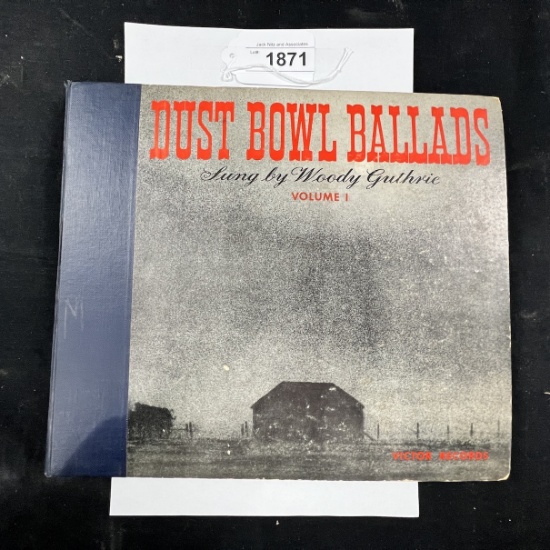 78 RPM Shellac Records-Woody Guthrie Dust Bowl Ballads - Record 1 is Broken.